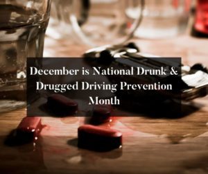 This month is National Drunk & Drugged Driving Prevention Month. It’s also called National 3D Prevention Month.